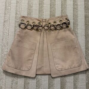 Vintage 100% suede Chloe skirt with grommet belt